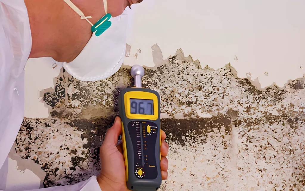 Mold Patrol taking moisture measurements in a home