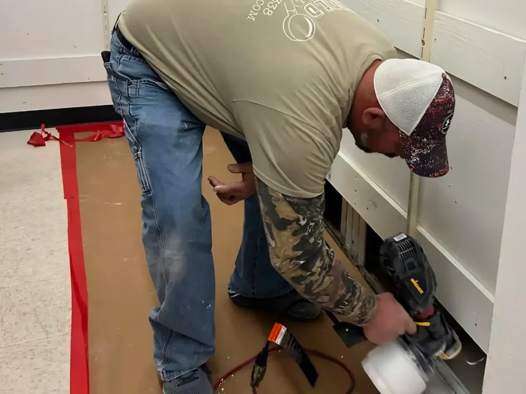 Mold Patrol at work during mold treatment