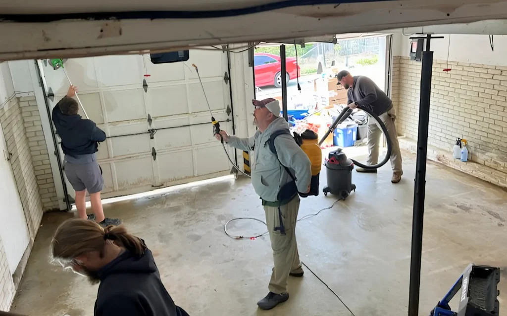 The Mold Patrol team at work during mold cleanup