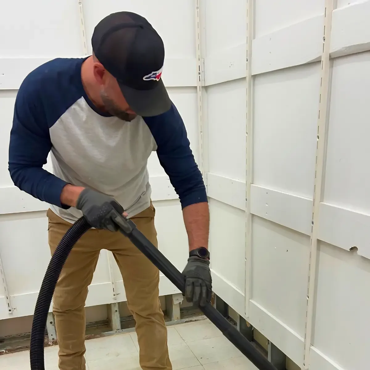 Mold Patrol cleaning the floor after a mold remediation job