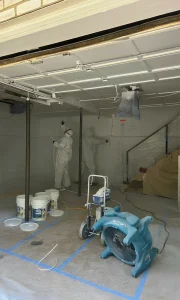 Mold Patrol at work treating mold in a garage space