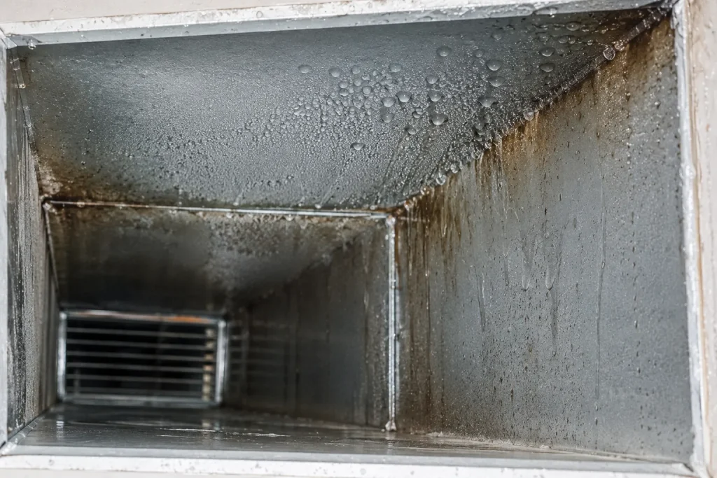 Condensation inside HVAC ducting