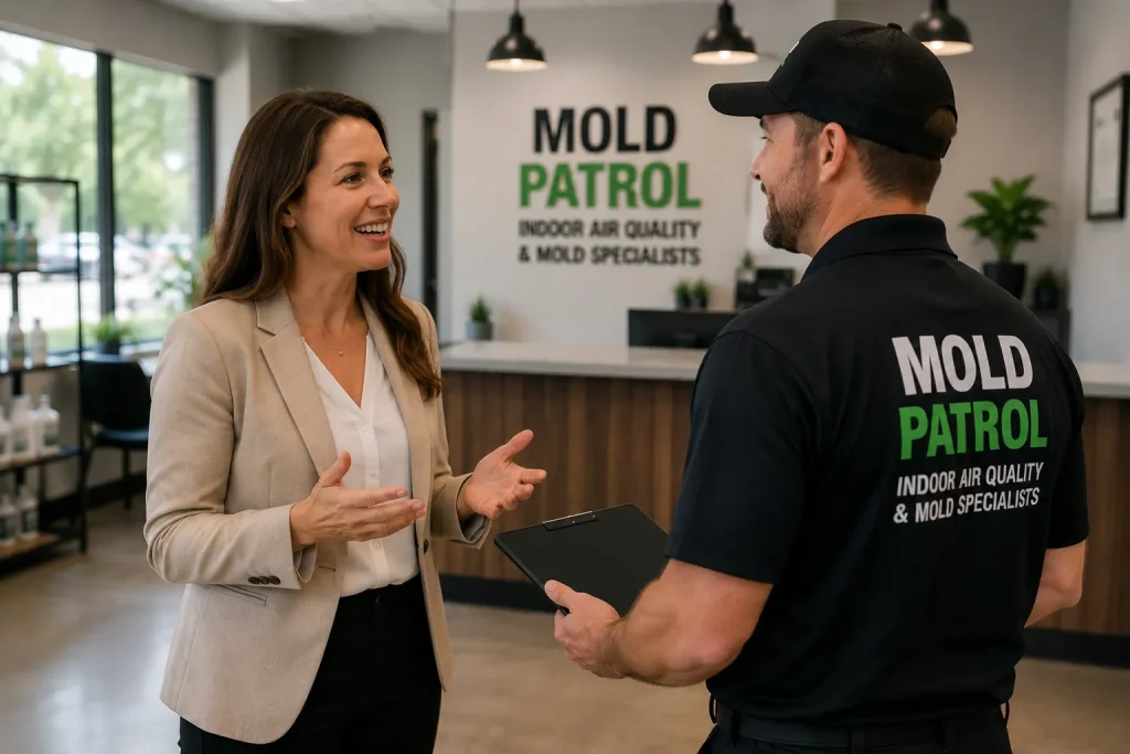 Mold Patrol meeting with a business owner